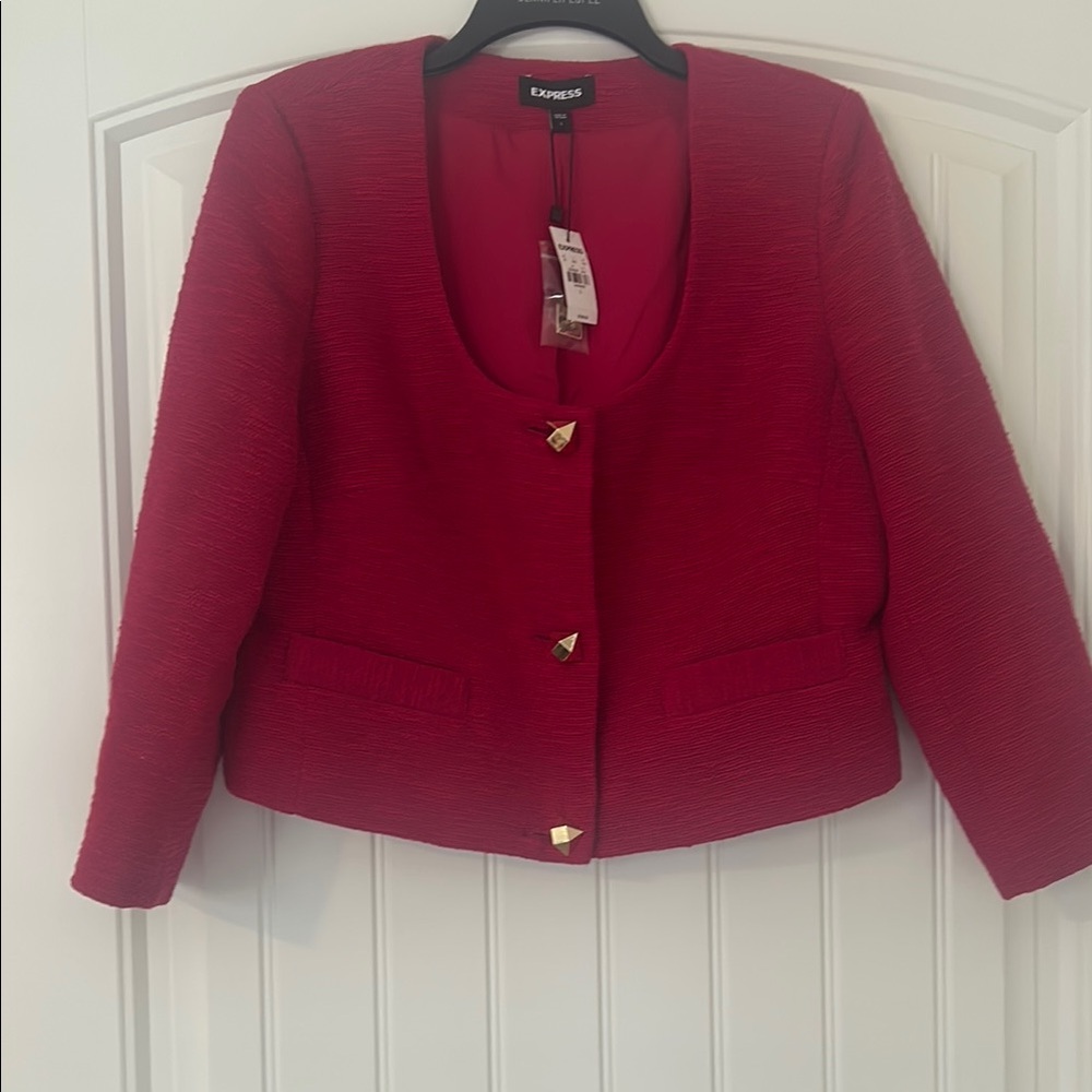 Express Red Blazer Tailored Suit Jacket